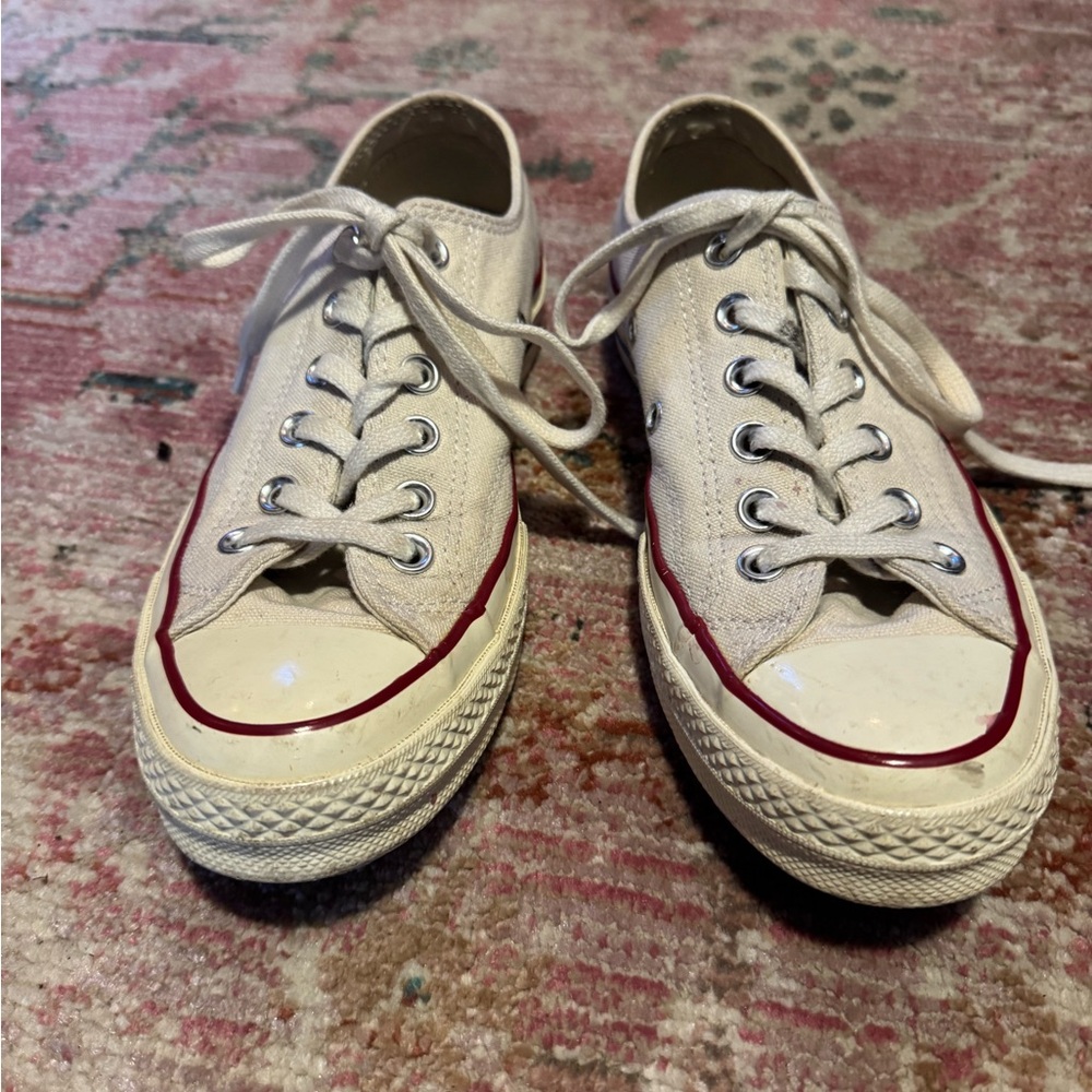 Converse All Star Low-Top Sneakers in Cream and Brown Sole